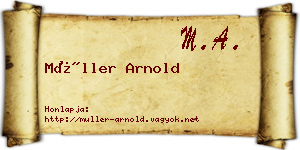 Müller Arnold névjegykártya