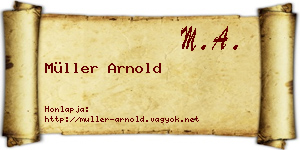 Müller Arnold névjegykártya