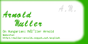 arnold muller business card